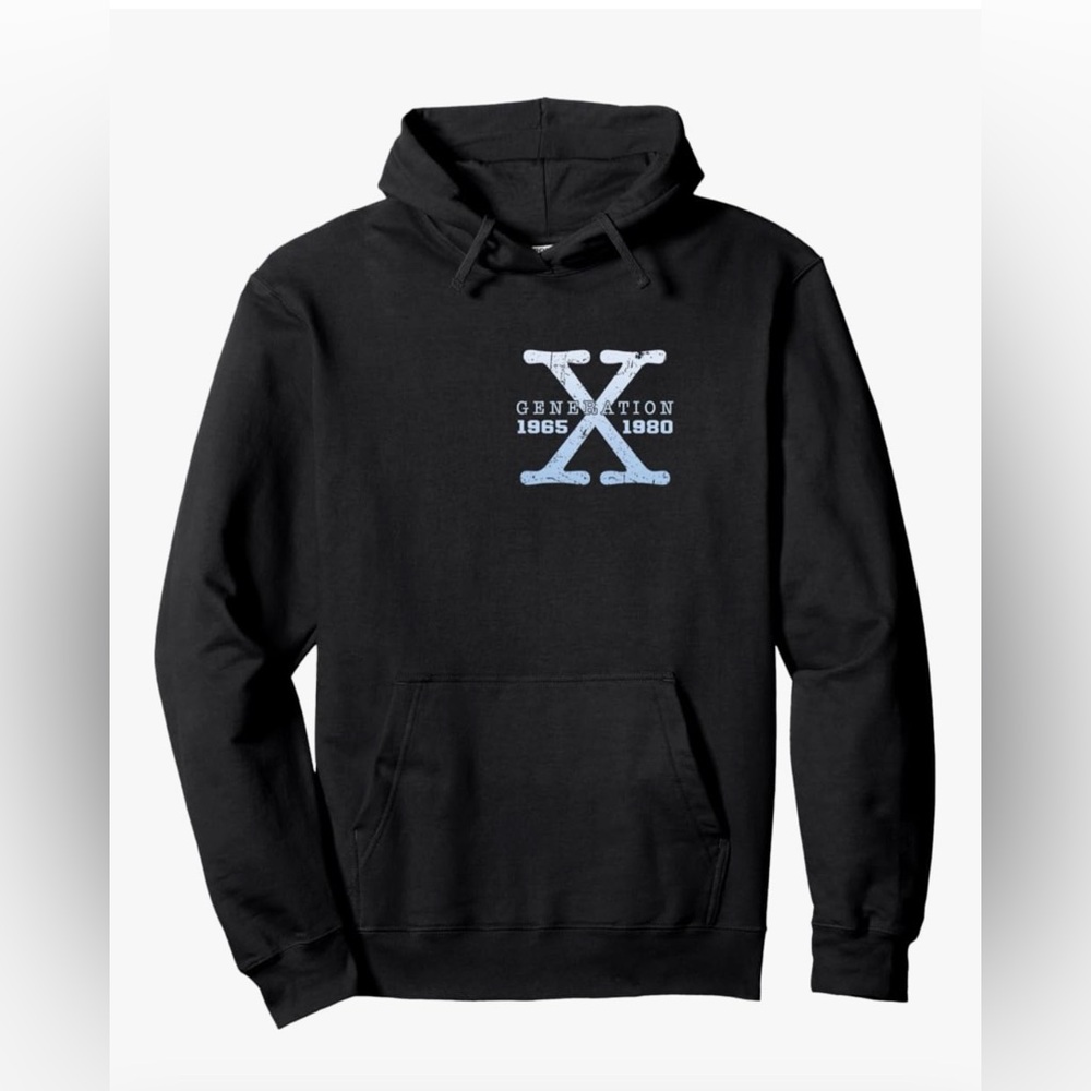 Unisex Size XXL - Generation X' Graphic Hoodie - Black Gen X hoodie - 2XL Mens